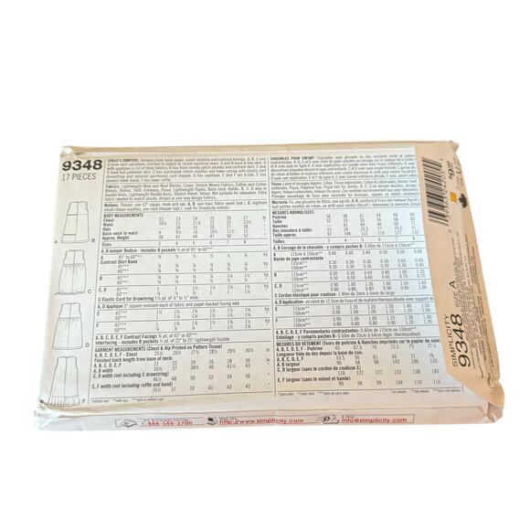 Simplicity 9348 Sewing Pattern Jumpers Girls Vintage 2000 Y2K Uncut FF Hearts - Picture 3 of 3